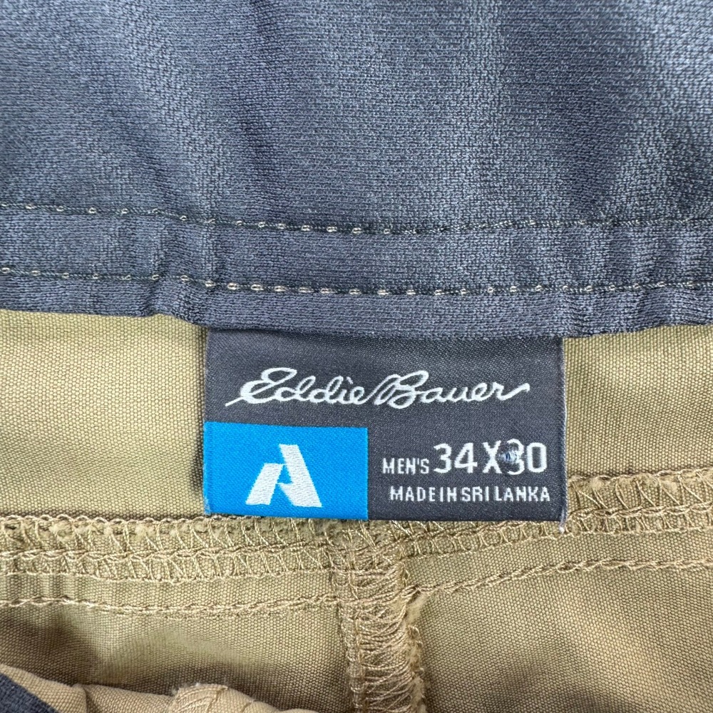 Eddie Bauer First Ascent Mens 35x30 Convertible Zip Off Hiking Pants Tan Khaki‎ - Picture 2 of 11